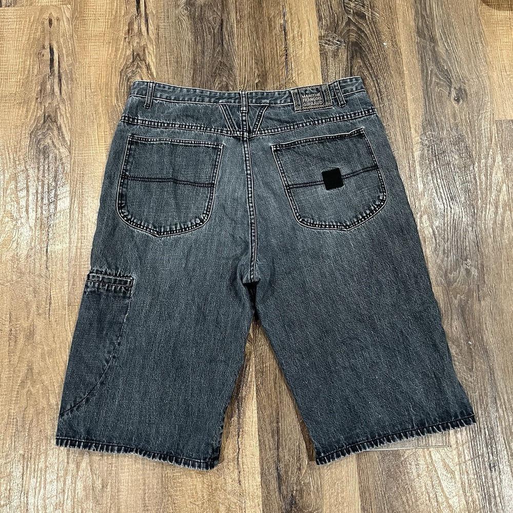 Marithe Francois Girbaud Jean Shorts Size 38 Baggy Long Denim - 12" leg opening